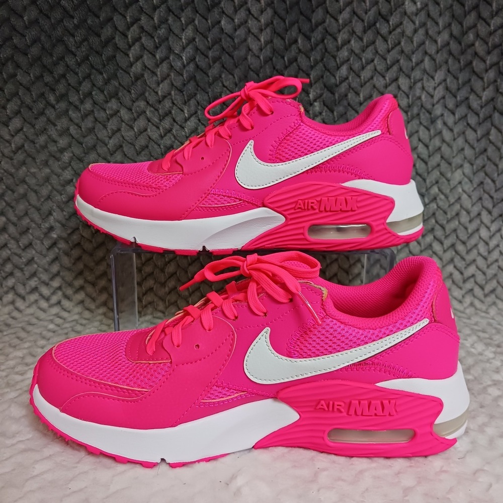 Nike Air Max Women’s Athletic Sneakers in Bright Pink with White Swoosh - Picture 2 of 15